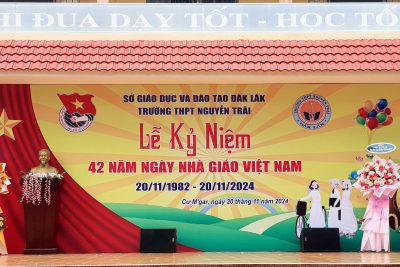 TRƯỜNG THPT NGUYỄN TRÃI TỔ CHỨC LỄ KỶ NIỆM 42 NĂM NGÀY NHÀ GIÁO VIỆT NAM 20/11/2024