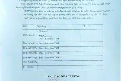 Lịch công tác tuần 20