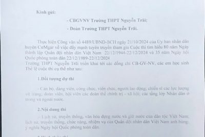 Tuyên truyền tham gia Cuộc thi tìm hiểu 80 năm Ngày thành lập Quân đội nhân dân Việt Nam và 35 năm Ngày hội Quốc phòng toàn dân